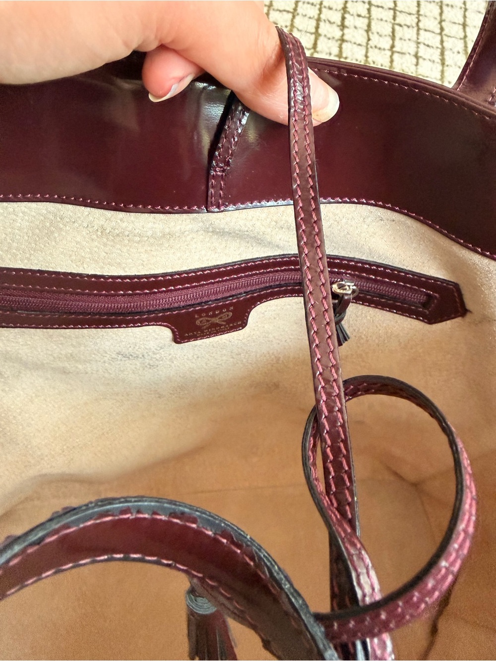 Anya Hindmarch oxblood tote - Picture 6 of 11